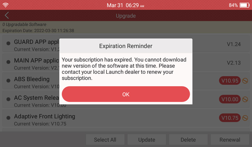 Update Launch CRP919E CRP919X via Renew Card 1
